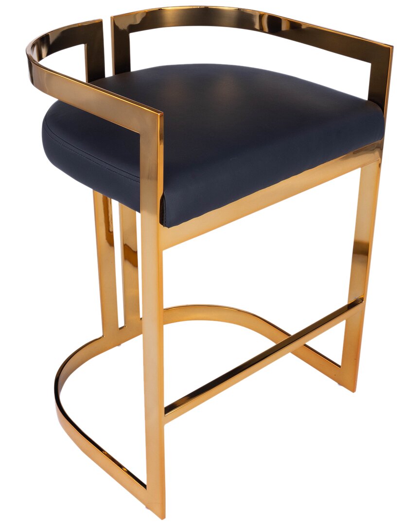Butler Specialty Company Clarence & Faux Leather 25in Counter Stool In Gold