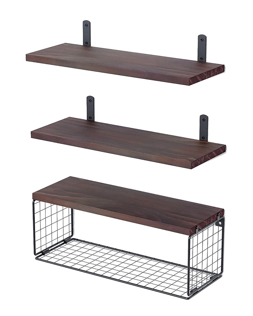Fresh Fab Finds 2-in-1 Floating Shelves In Brown