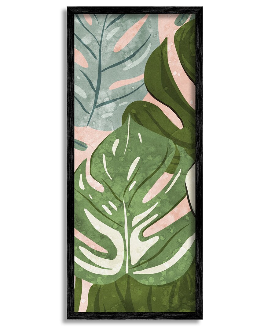 Stupell Varied Monstera Leaf Pattern Framed Giclee Wall Art By Ziwei Li In Green