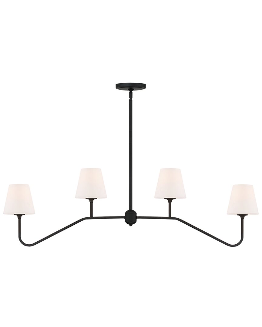Crystorama Keenan 4-light Black Forged Chandelier In Black