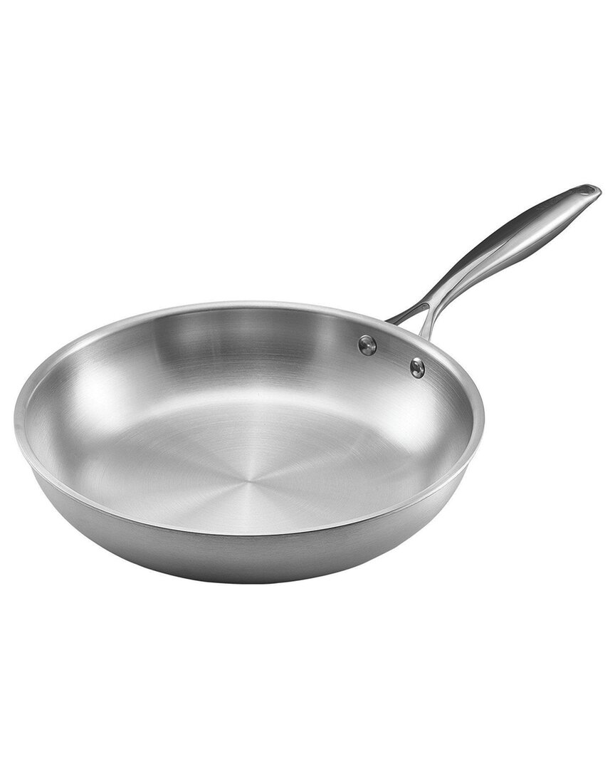 Vevor Triply 3pc Stainless Steel Frying Pan Set In Metallic