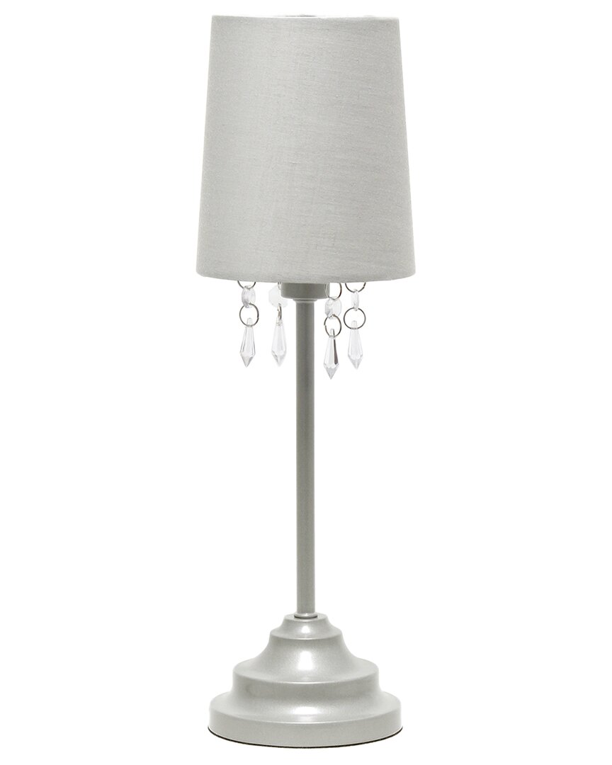 Lalia Home Laila Home Table Lamp With Fabric Shade And Hanging Acrylic Beads In Gray