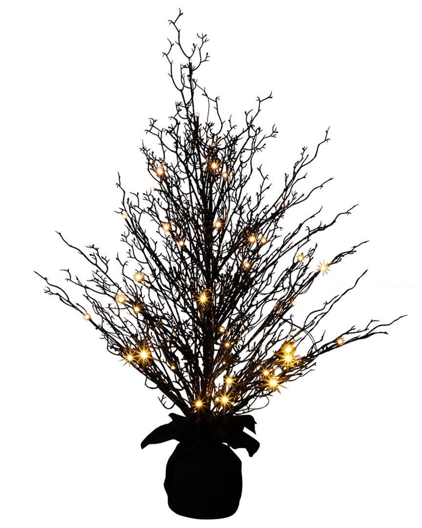 Nearly Natural 3ft. Pre-lit Halloween Black Twig Artificial Fall