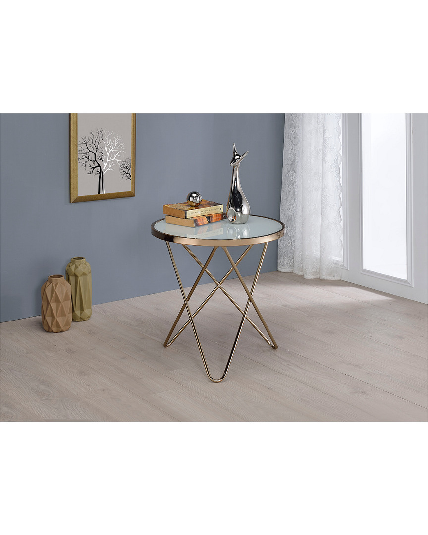 Acme Furniture Valora End Table In Gold