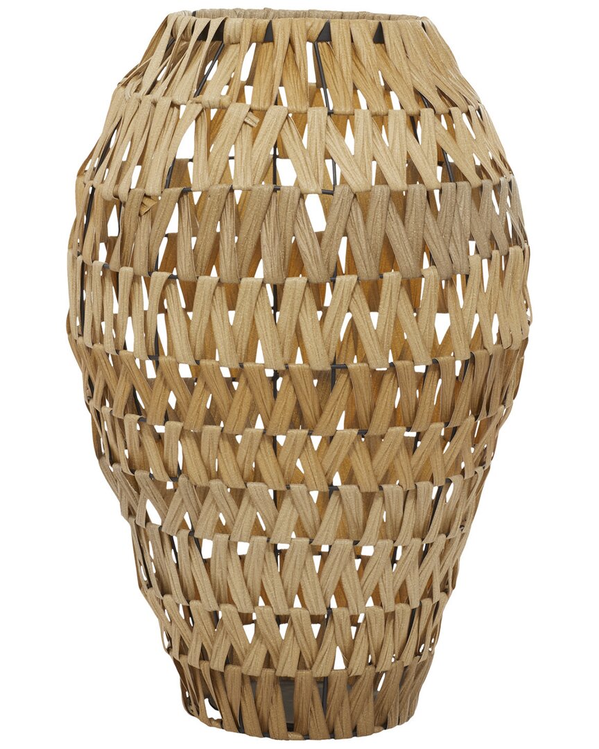 Peyton Lane Brown Faux Seagrass Boho Style Vase