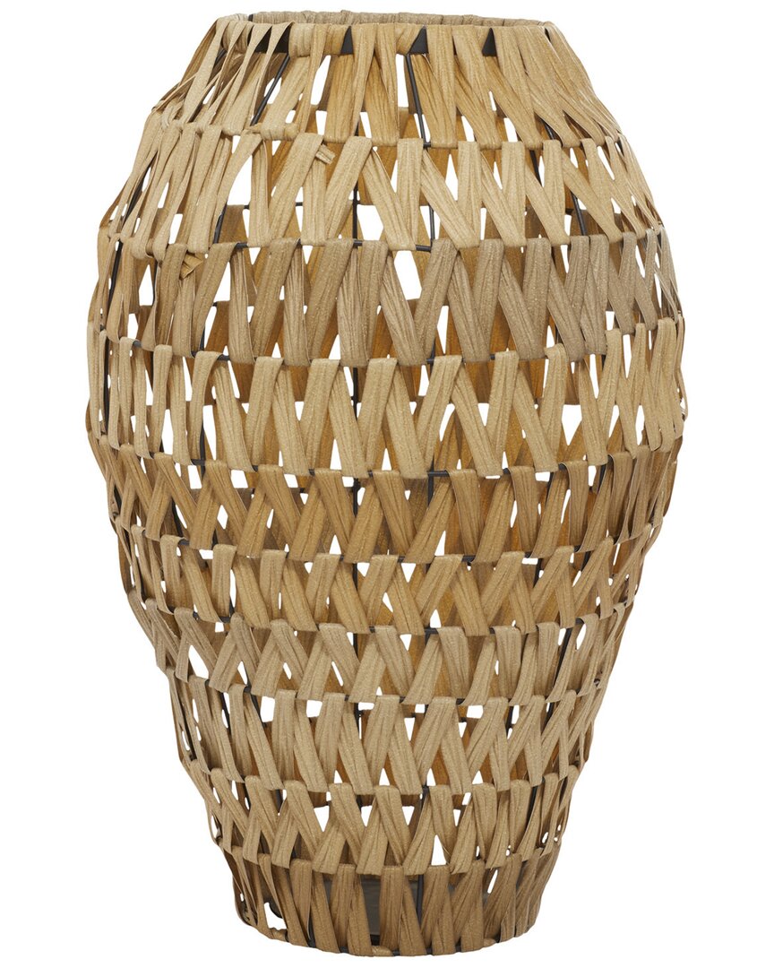 Peyton Lane Brown Faux Seagrass Boho Style Vase In Brown