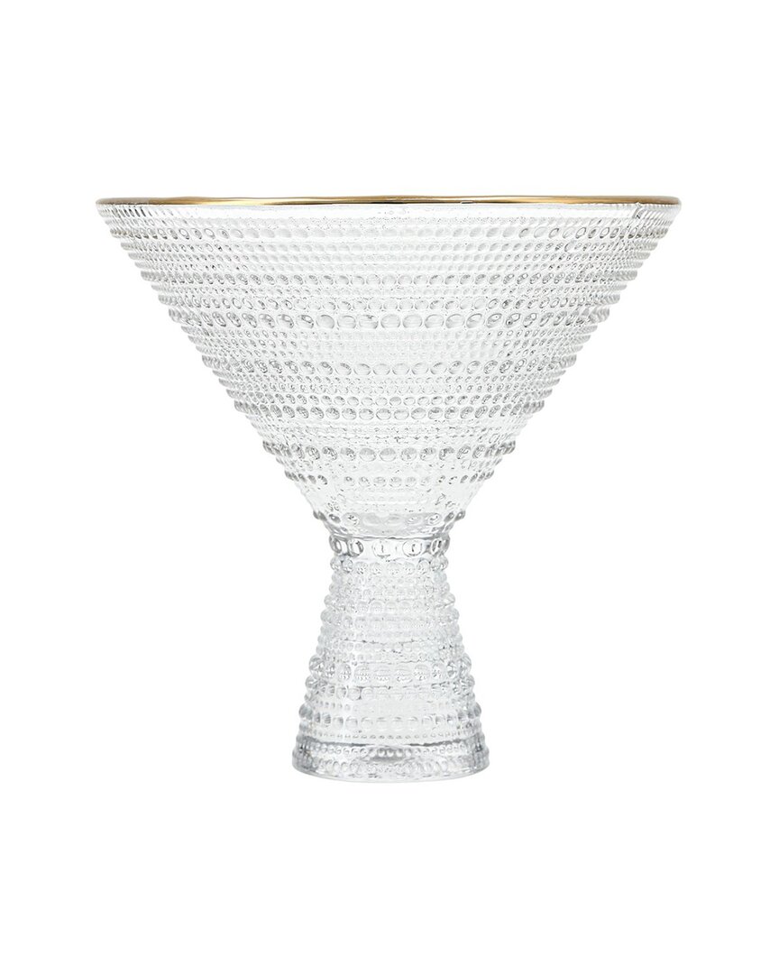 Fortessa Set Of 4 Jupiter Glass Gold Rim Martini Glasses