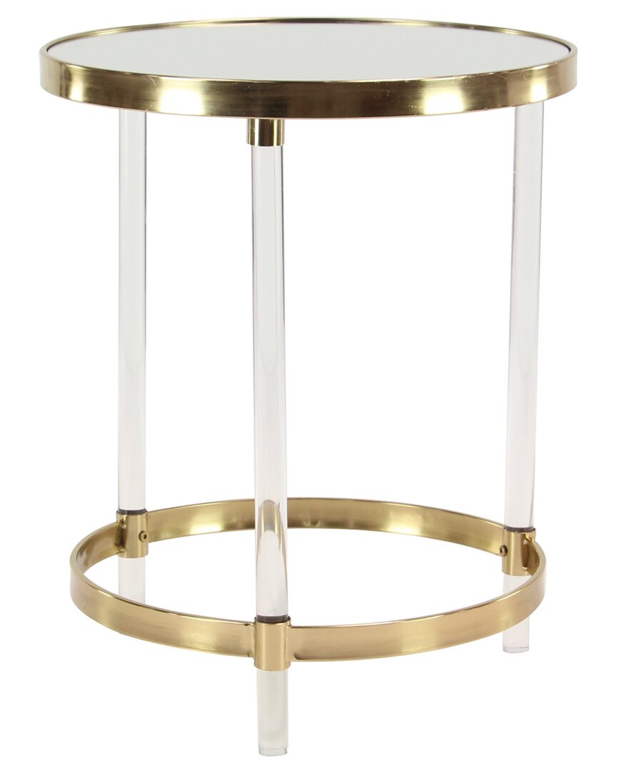 Peyton Lane Contemporary Round Accent Table In Gold