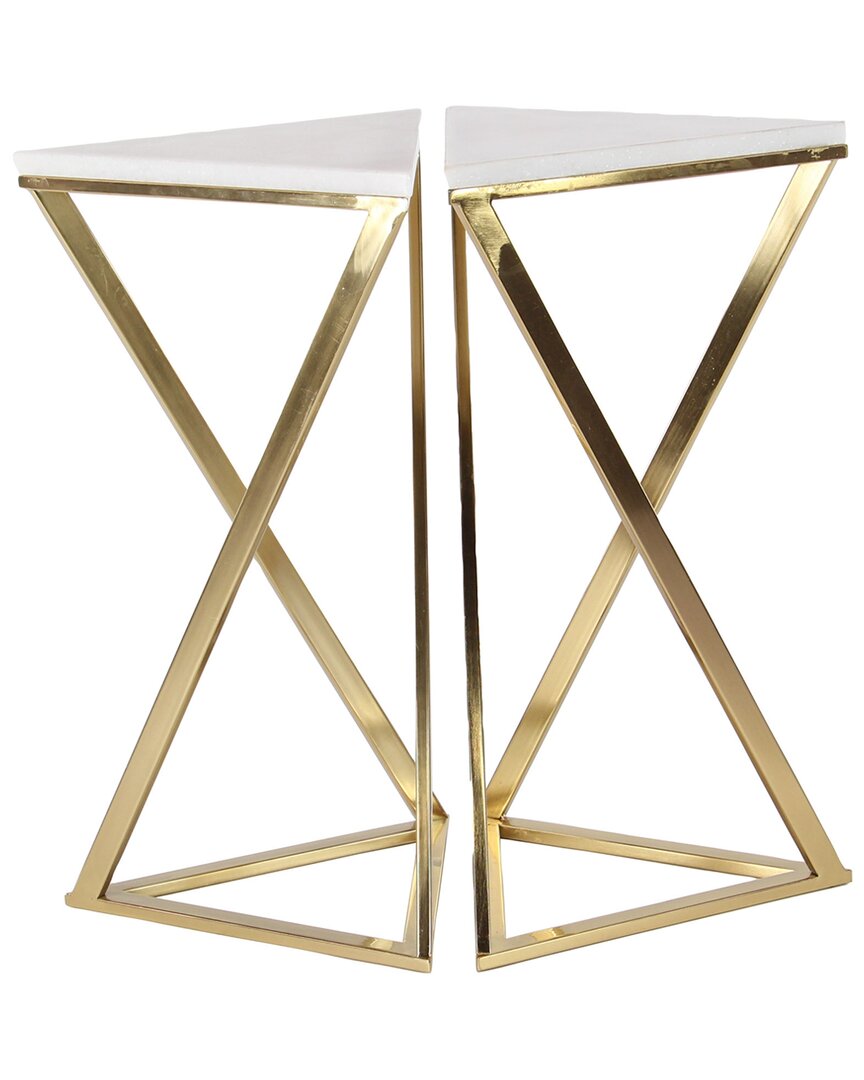 Peyton Lane Set Of 2 Accent Tables In Gold
