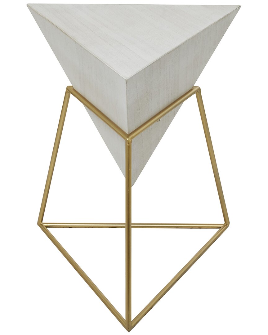 Peyton Lane Modern Pyramid Accent Table In White