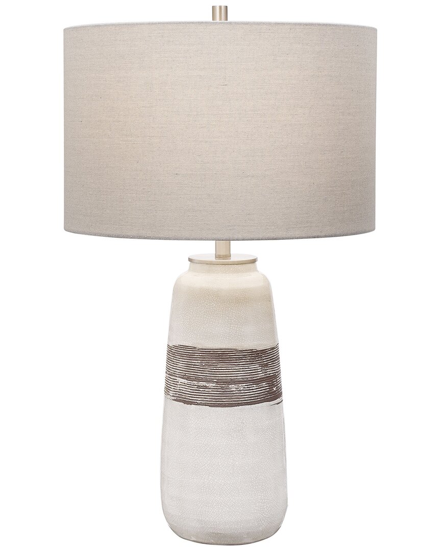 Uttermost Comanche Crackle Table Lamp In White