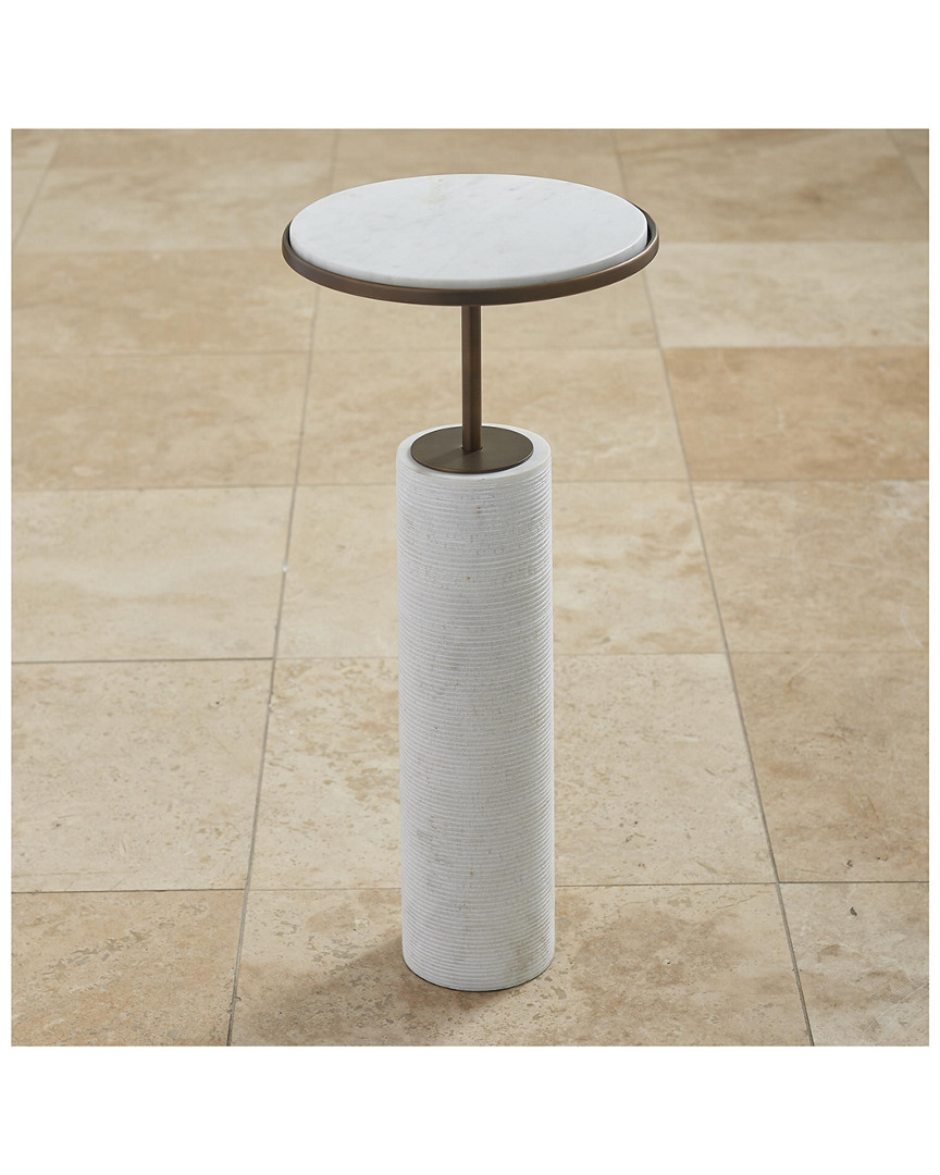 Global Views Tall Cored Marble Table
