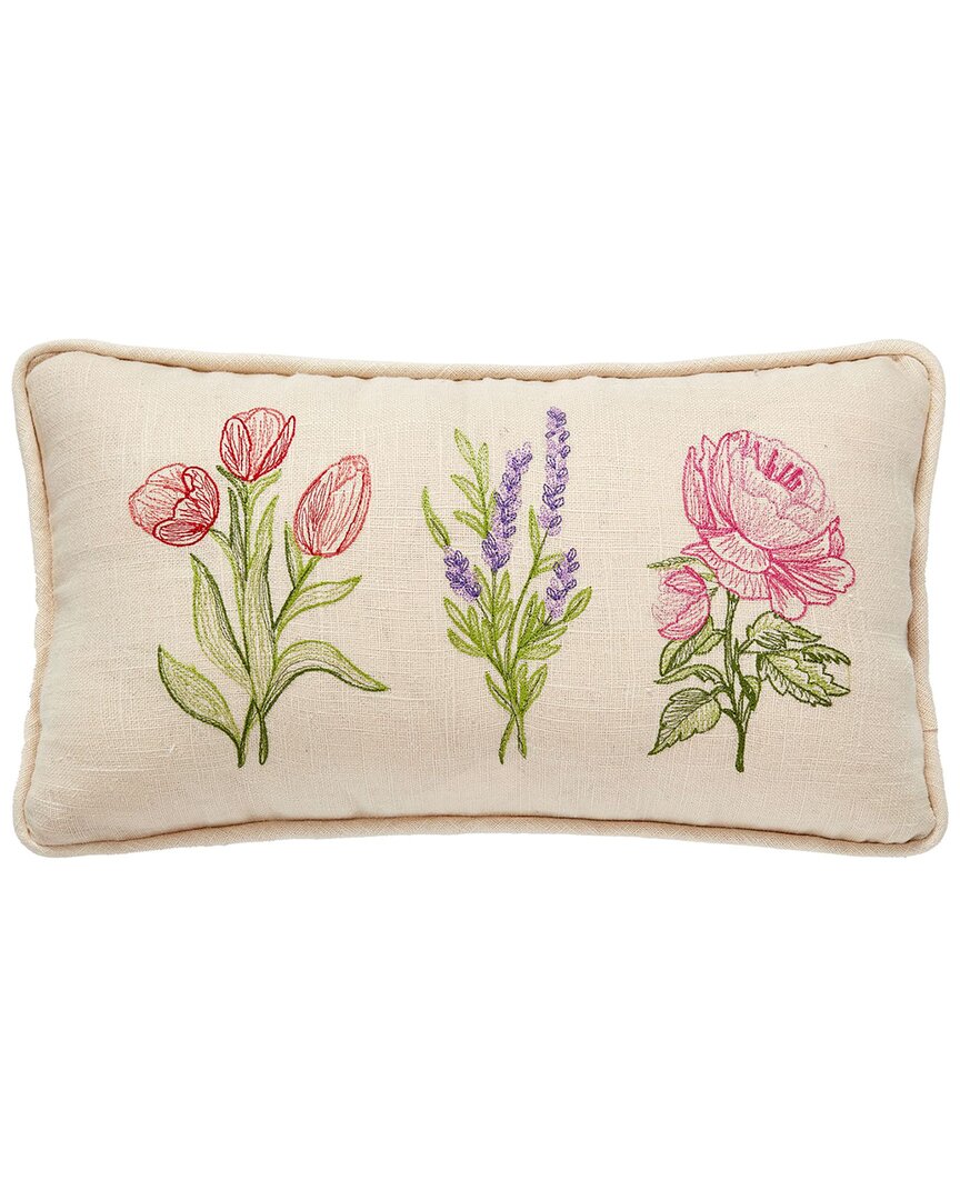 Peking Handicraft Spring Trio Embroidered Pillow