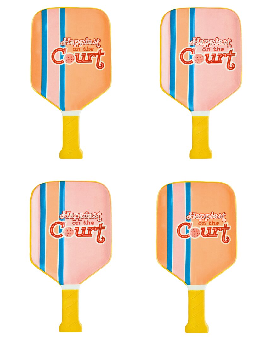 Godinger Set Of 4 League Pickle Ball Appetizer Plates