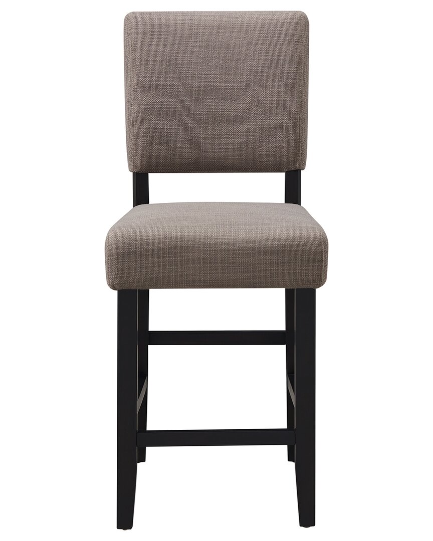 Leick Home Set Of 4 Brax Counter Stools With Upholstered Back & Wood Base In Black