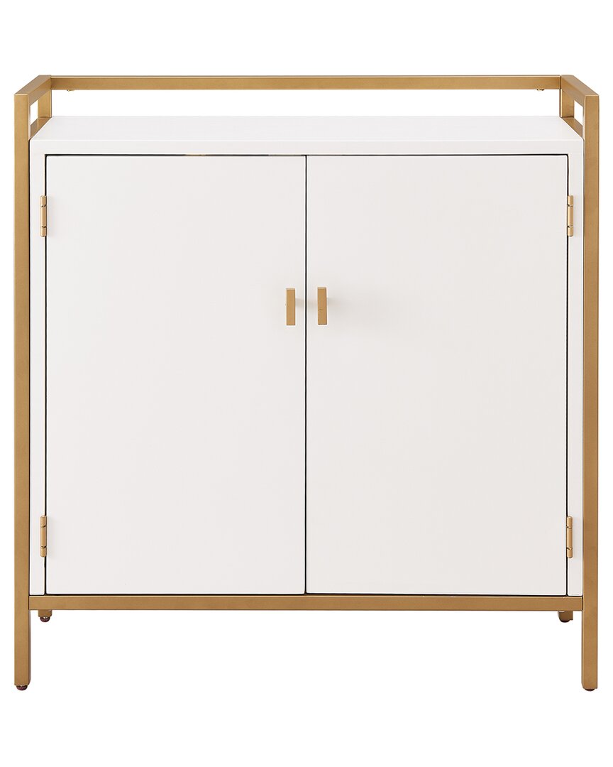 Leick Home Claudette Mixed Metal & Wood Entryway Cabinet In White