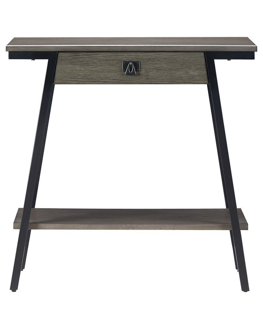 Leick Home Empiria Wood & Metal Console Table With Drawer In Gray
