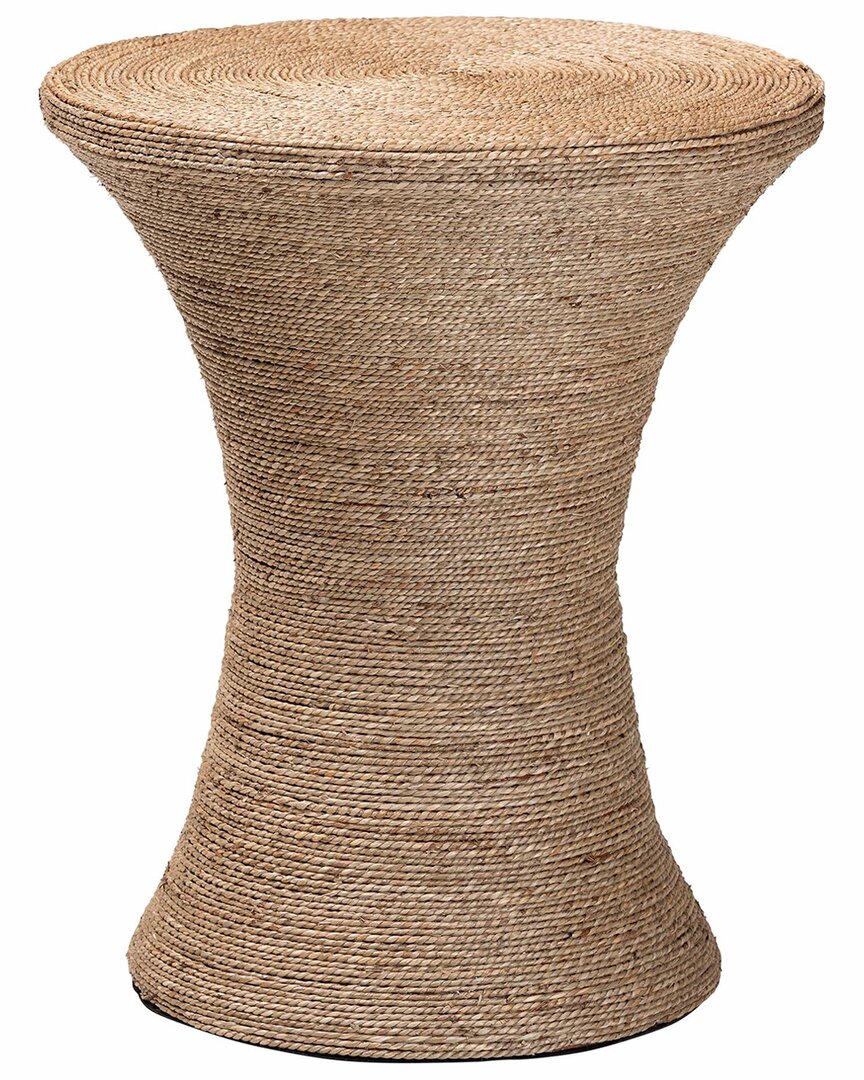 Baxton Studio Cady Japandi Seagrass Side Table