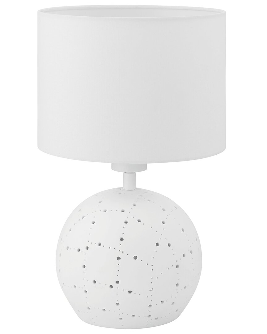 EGLO EGLO MONTALBANO 1 LIGHT TABLE LAMP WITH WHITE CERAMIC BASE & WHITE FABRIC SHADE