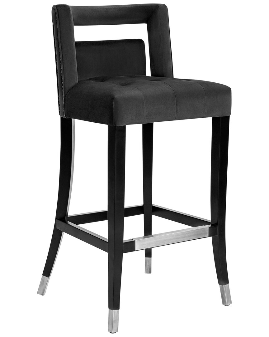 Tov Furniture Hart Velvet Bar Stool In Black