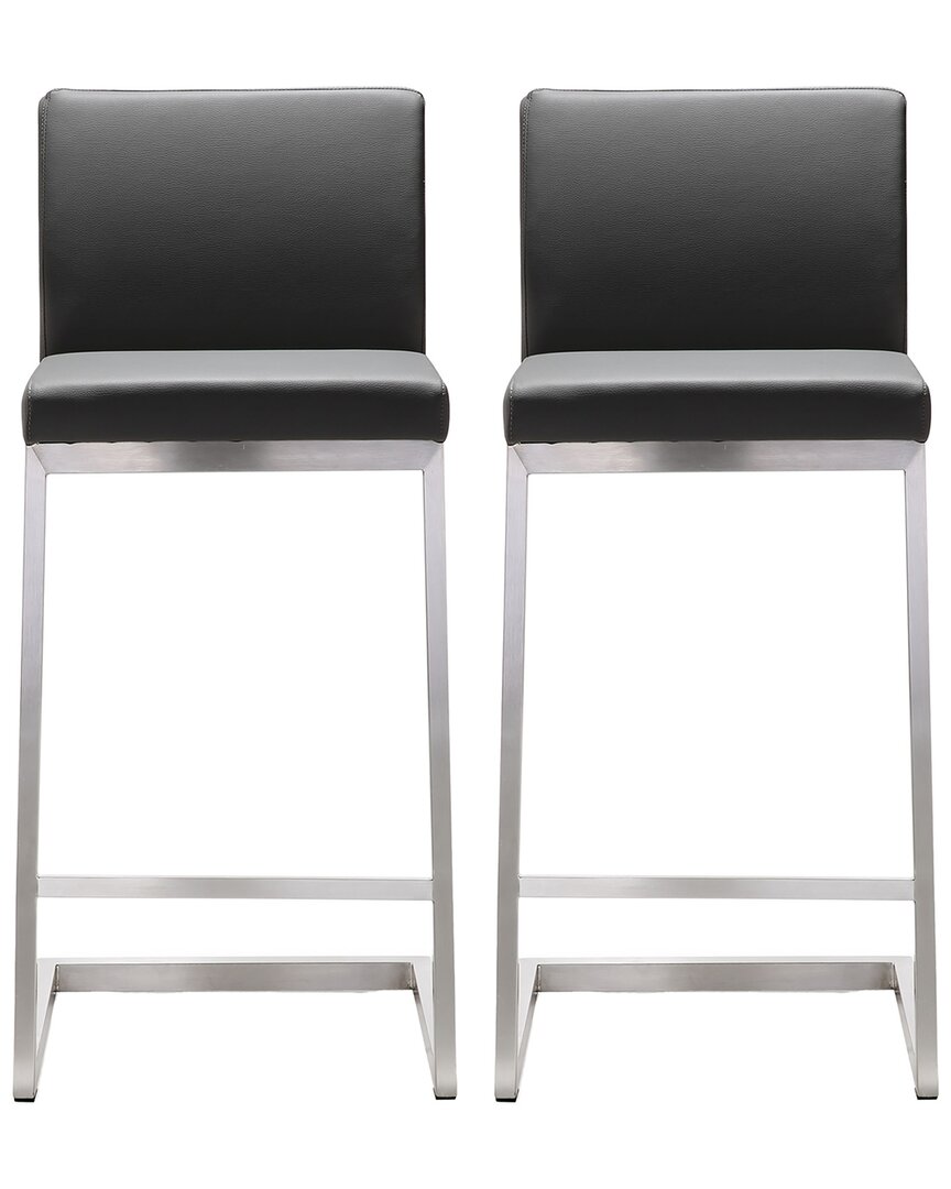 Tov Furniture Set Of 2 Parma Counter Stools In Grey
