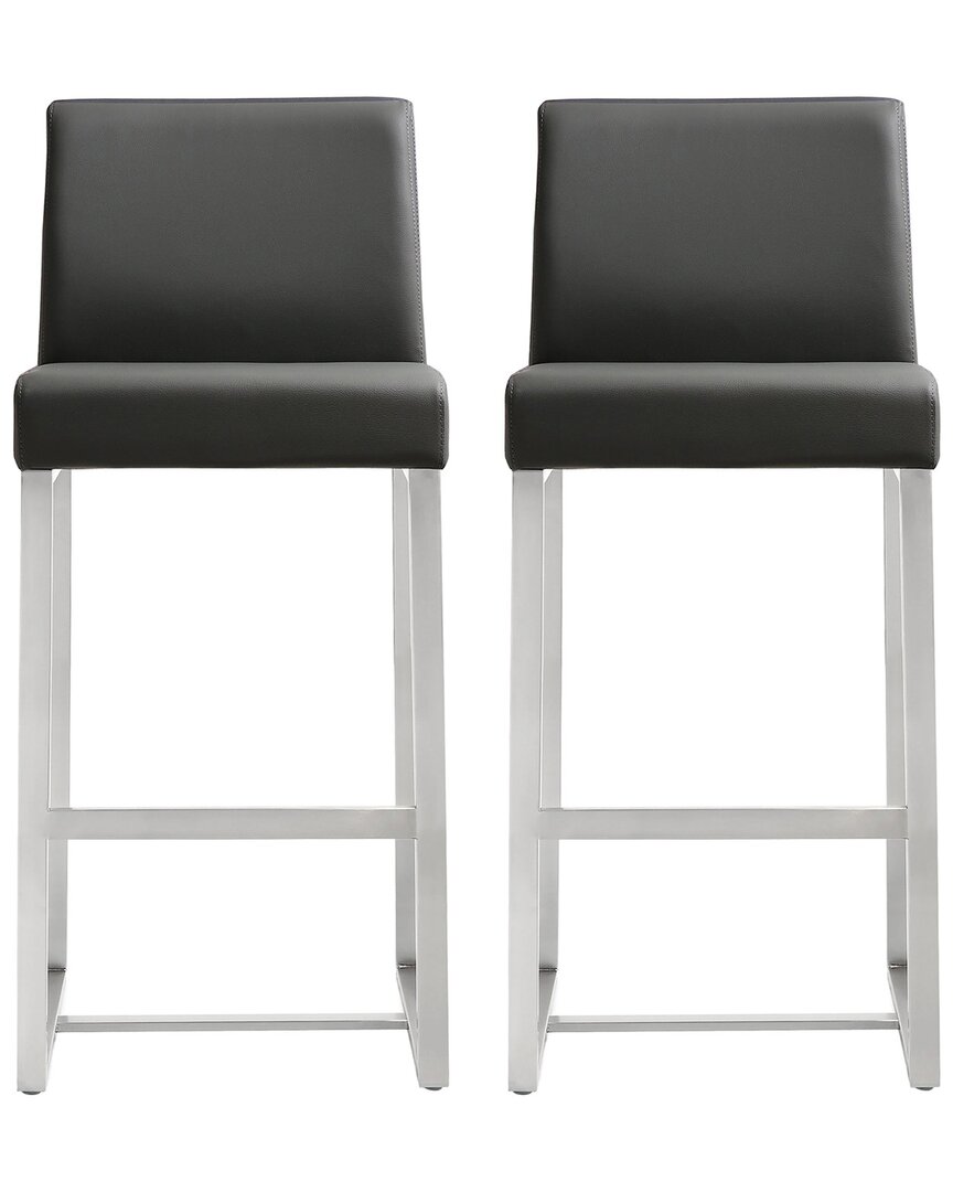 Tov Furniture Set Of 2 Denmark Counter Stools In Gray