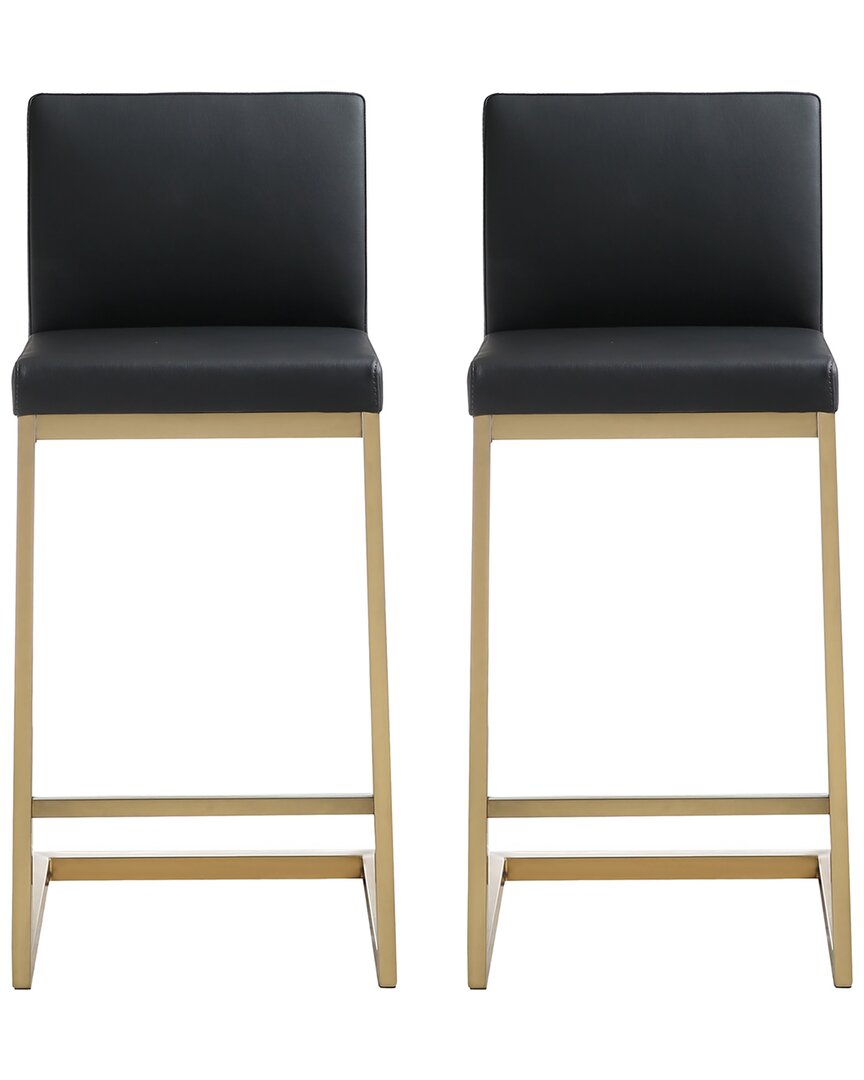 Tov Furniture Set Of 2 Parma Counter Stools In Black