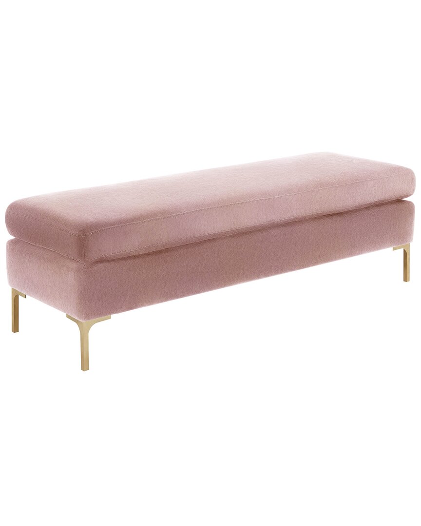 Tov Furniture Delilah Velvet Bench In Pink