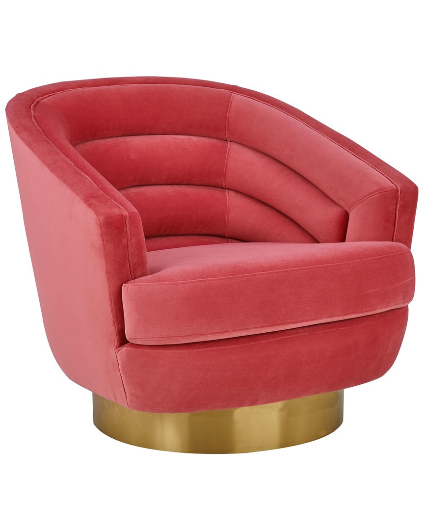 Tov Furniture Canyon Velvet Swivel Chair In Pink