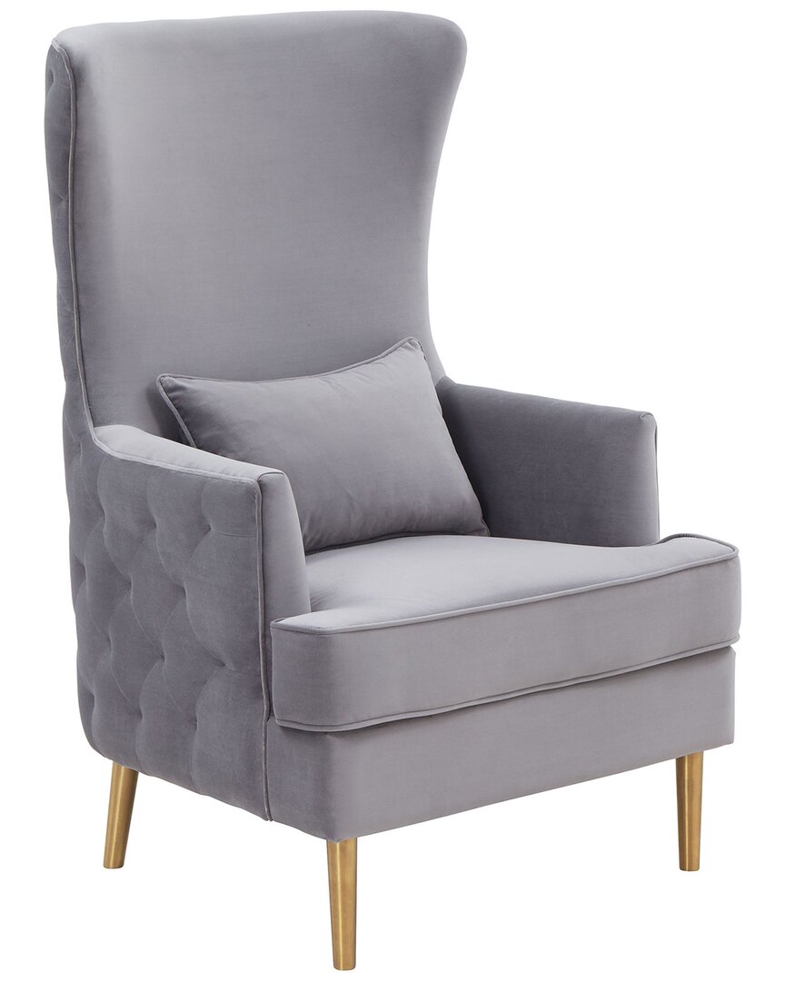 Tov Alina Tall Tufted Back Chair In Grey