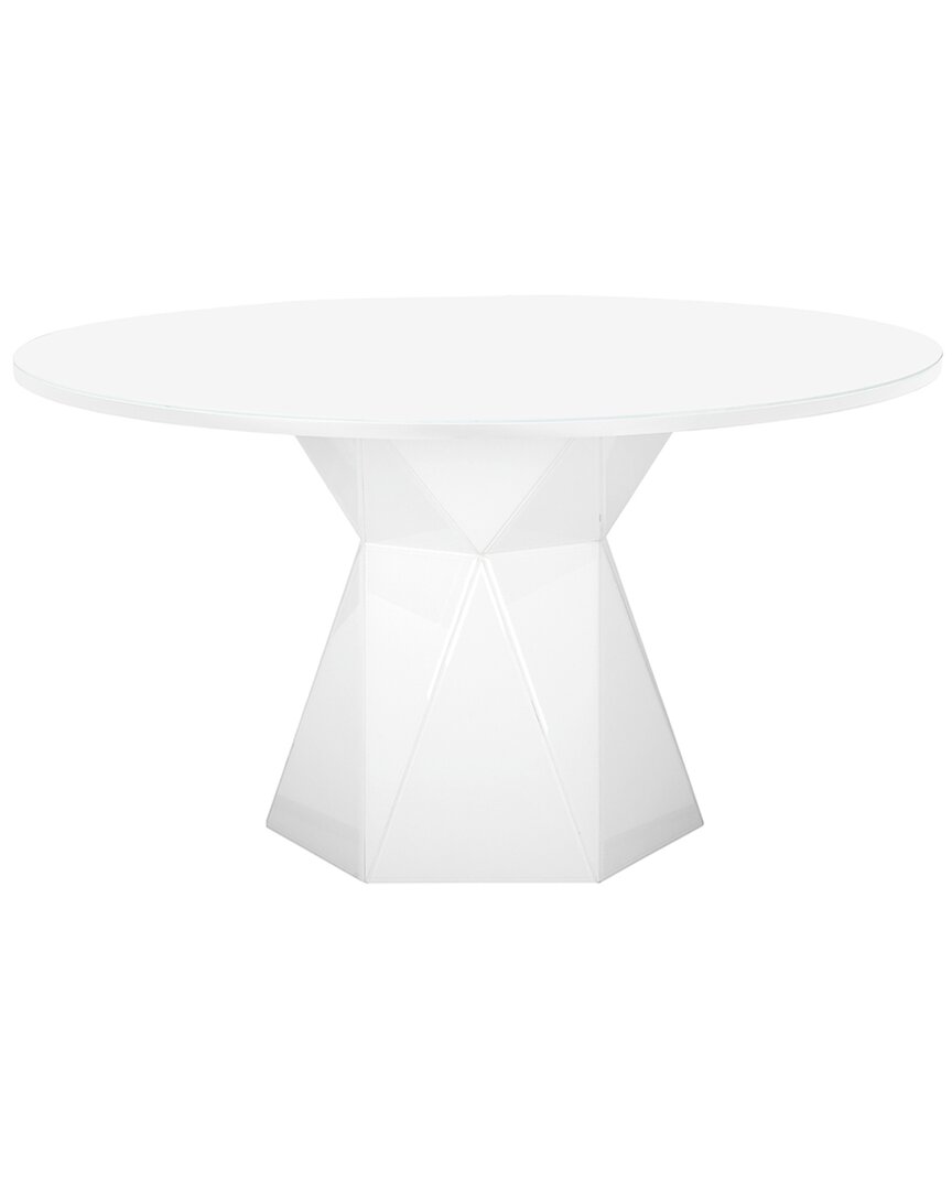 Tov Furniture Iris Glass Dining Table In White