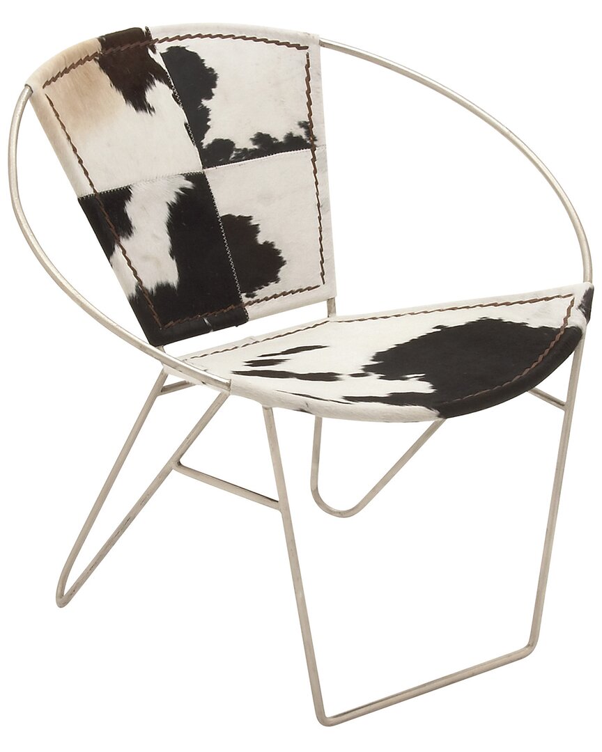 Peyton Lane Contemporary Round Black Leather Round Chair