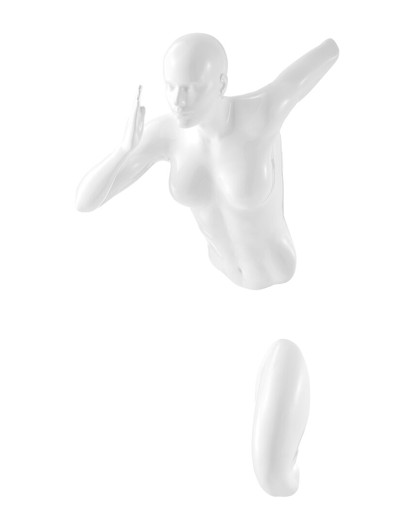 Finesse Décor Woman Runner Wall Sculpture In White