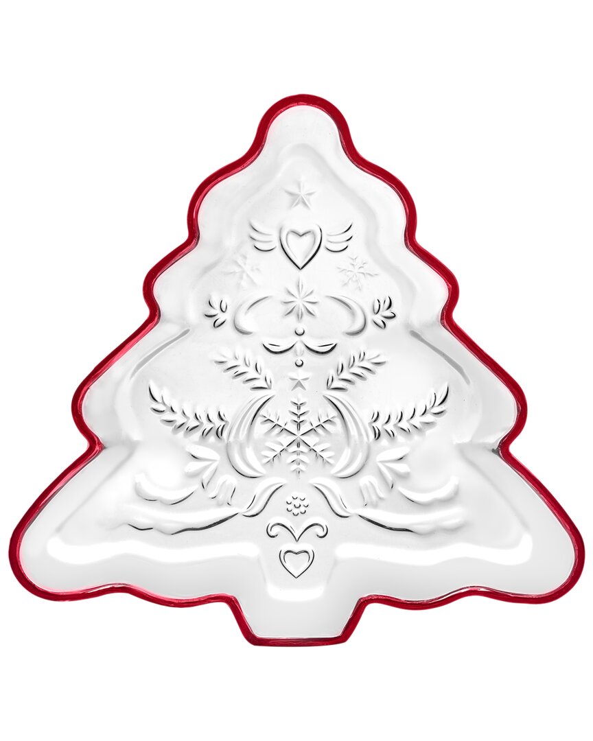 Godinger Christmas Tree Serving Tray In Red