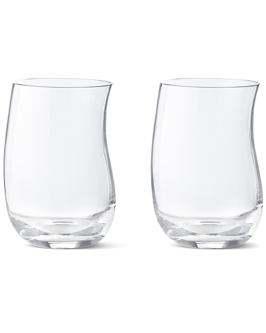 Georg Jensen Mouth Blown Cobra Tall Tumbler Pair In Transparent