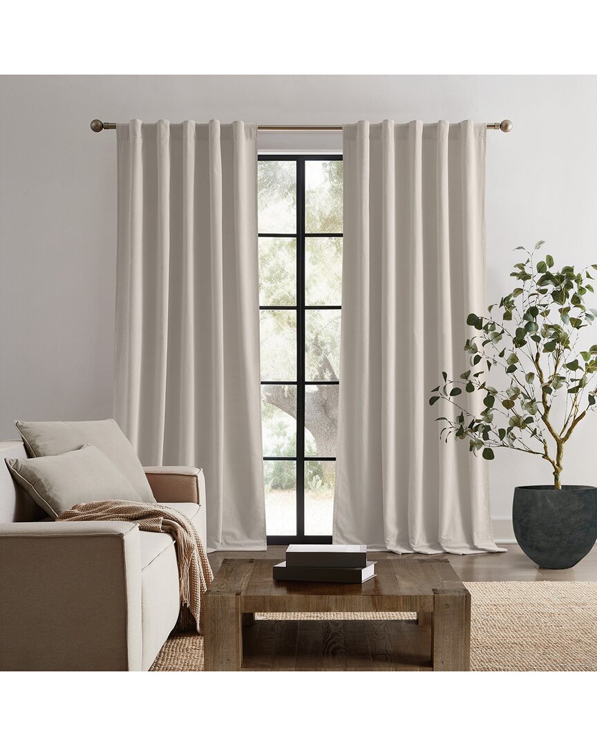 Brooklyn Loom Matte Cotton Velvet Window Curtain In Neutral