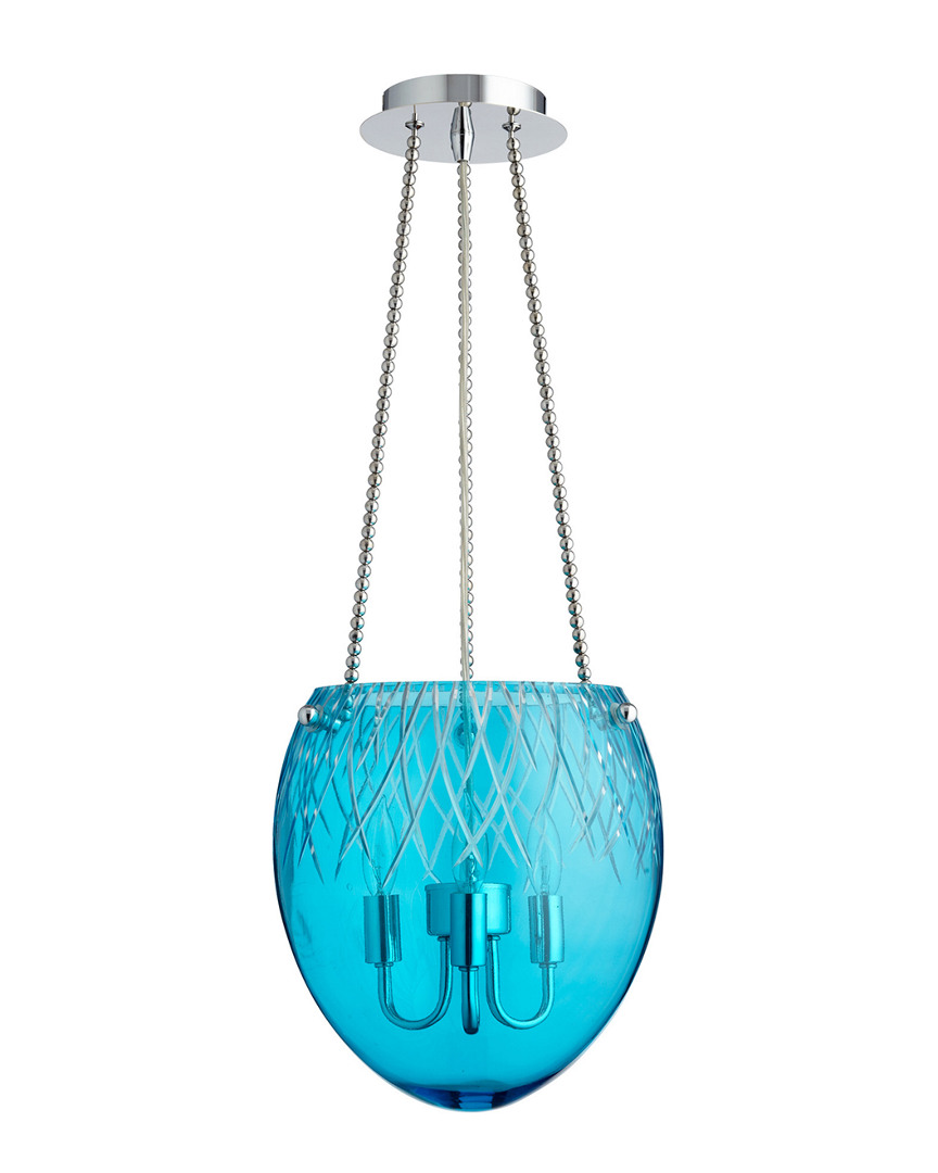 Cyan Design Discontinued Blue Etched Pendant