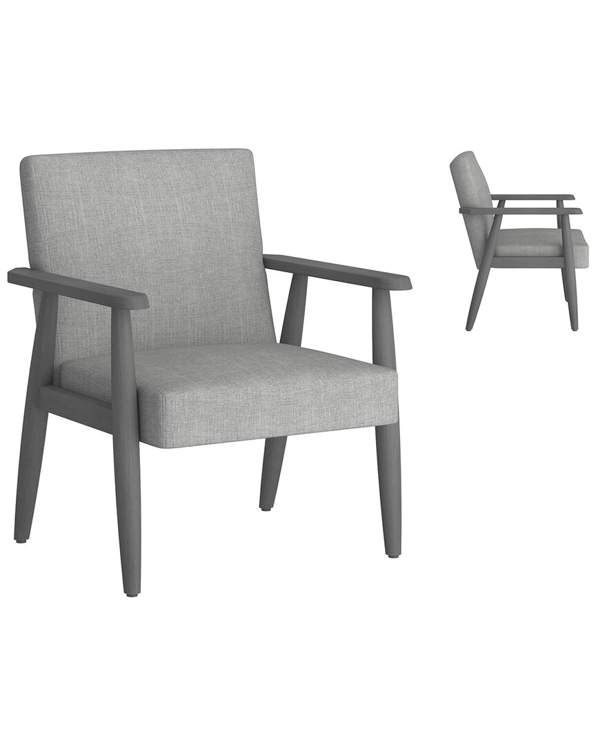 Worldwide Home Furnishings Mid-century Modern Fabric Accent Chair In Grey