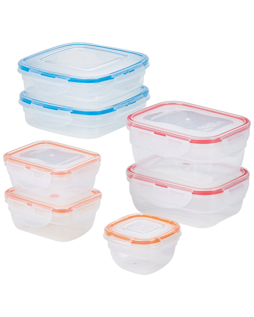 Lock & Lock 14pc Easy Essentials Color Mates Assorted Food Storage Container Set