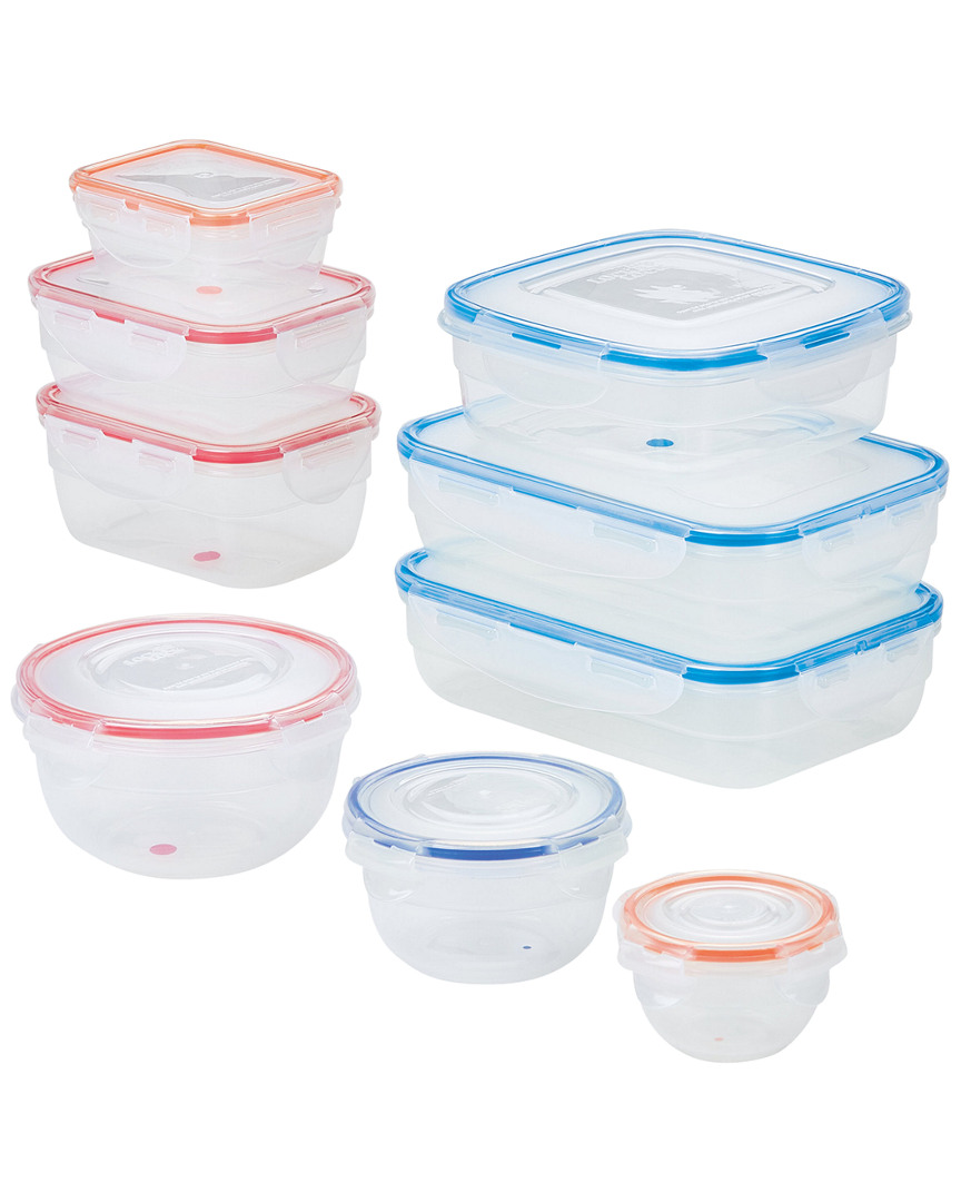 Lock & Lock 18pc Easy Essentials Color Mates Assorted Food Storage Container Set