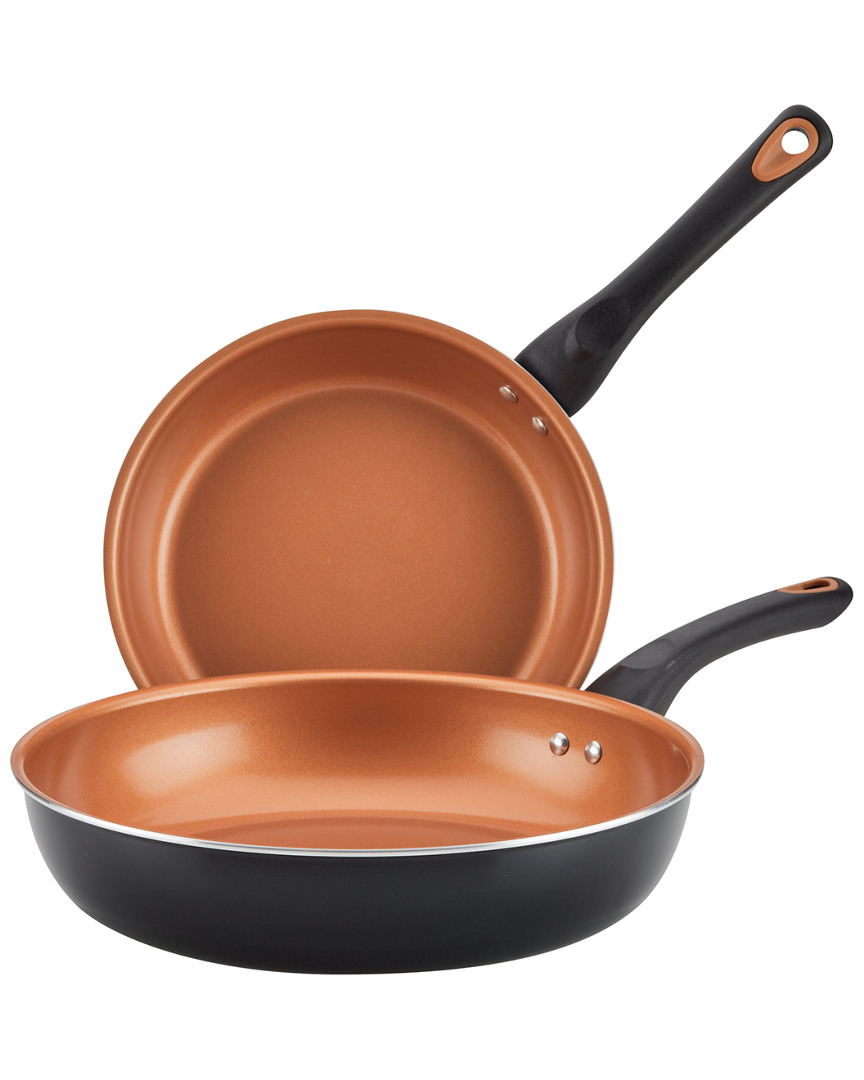 Farberware Freeware Set Of 2 Copper Ceramic Nonstick Frying Pans