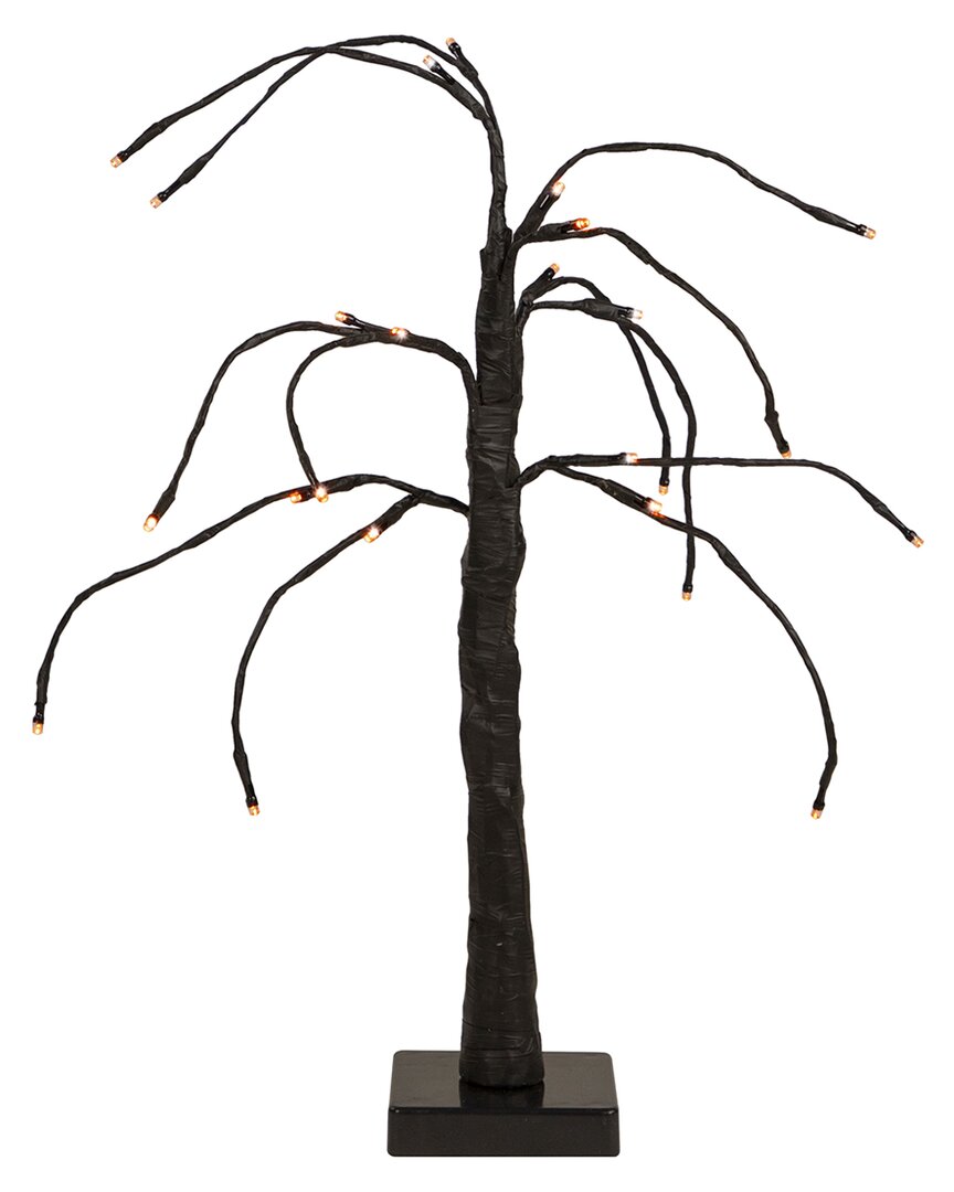 Northlight 24in Led Lighted Weeping Halloween Twig Tree In Orange
