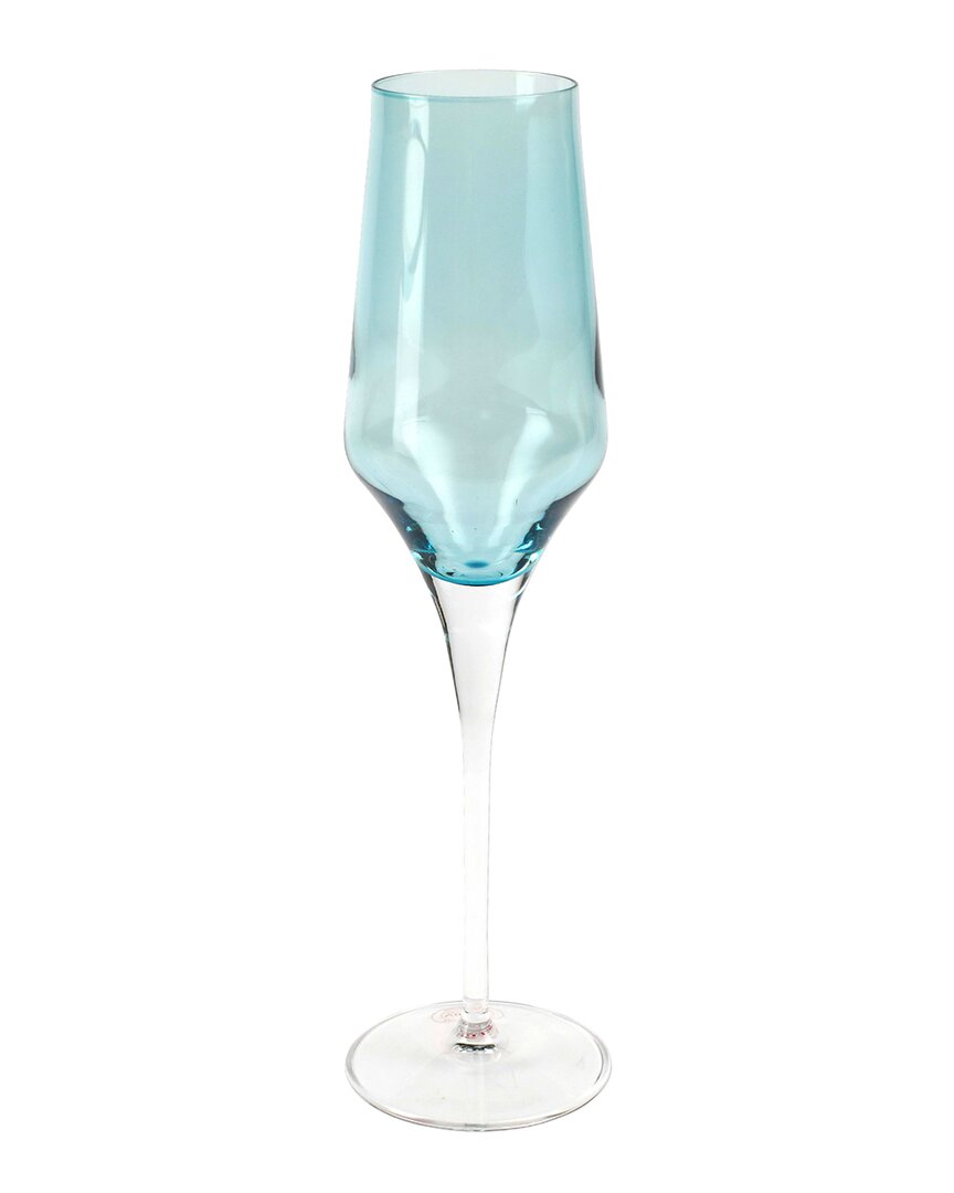 Vietri Dnu Unprofitable  Contessa Teal Champagne Glass