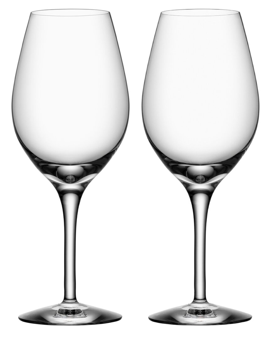 Orrefors Set Of 2 More Wine Glasses In Transparent