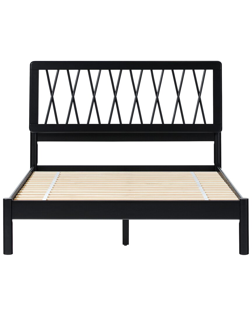 Walker Edison Transitional Solid Wood Platform Bed In Black
