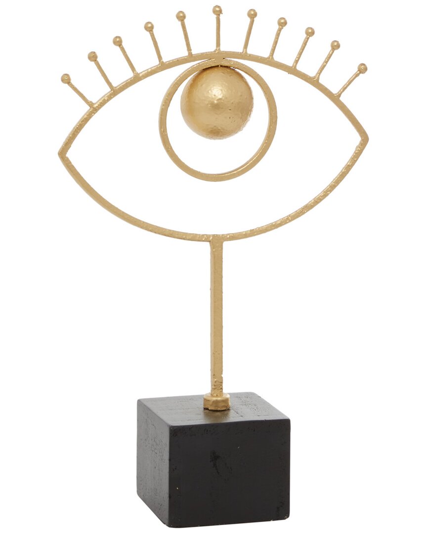 Cosmoliving By Cosmopolitan Wood Contemporary Sculpture In Gold