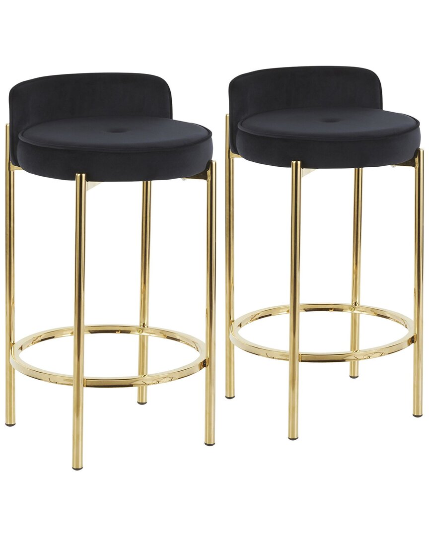 Lumisource Set Of 2 Chloe Counter Stools In Gold
