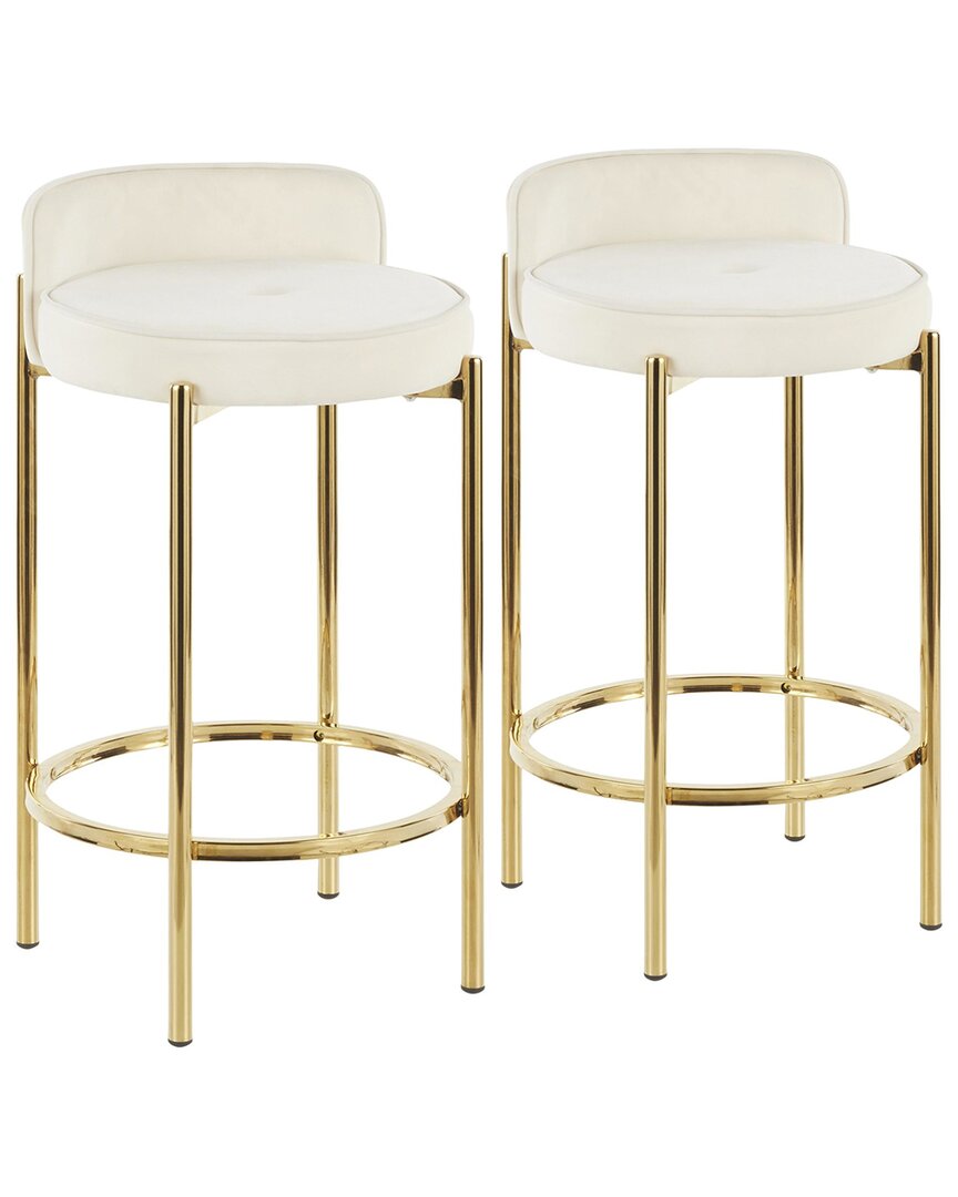 Lumisource Set Of 2 Chloe Counter Stools In Gold