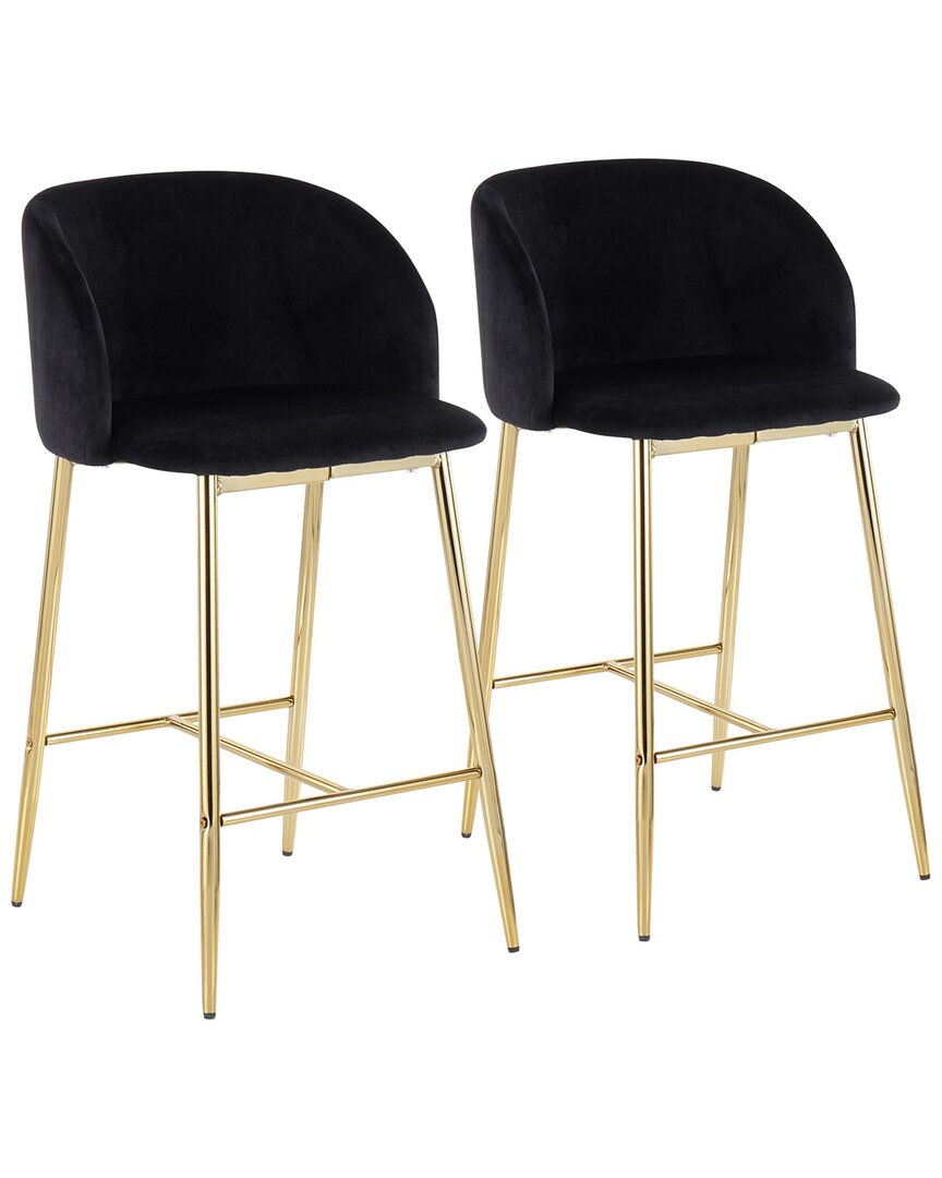 Shop Lumisource Set Of 2 Fran Counter Stools In Gold