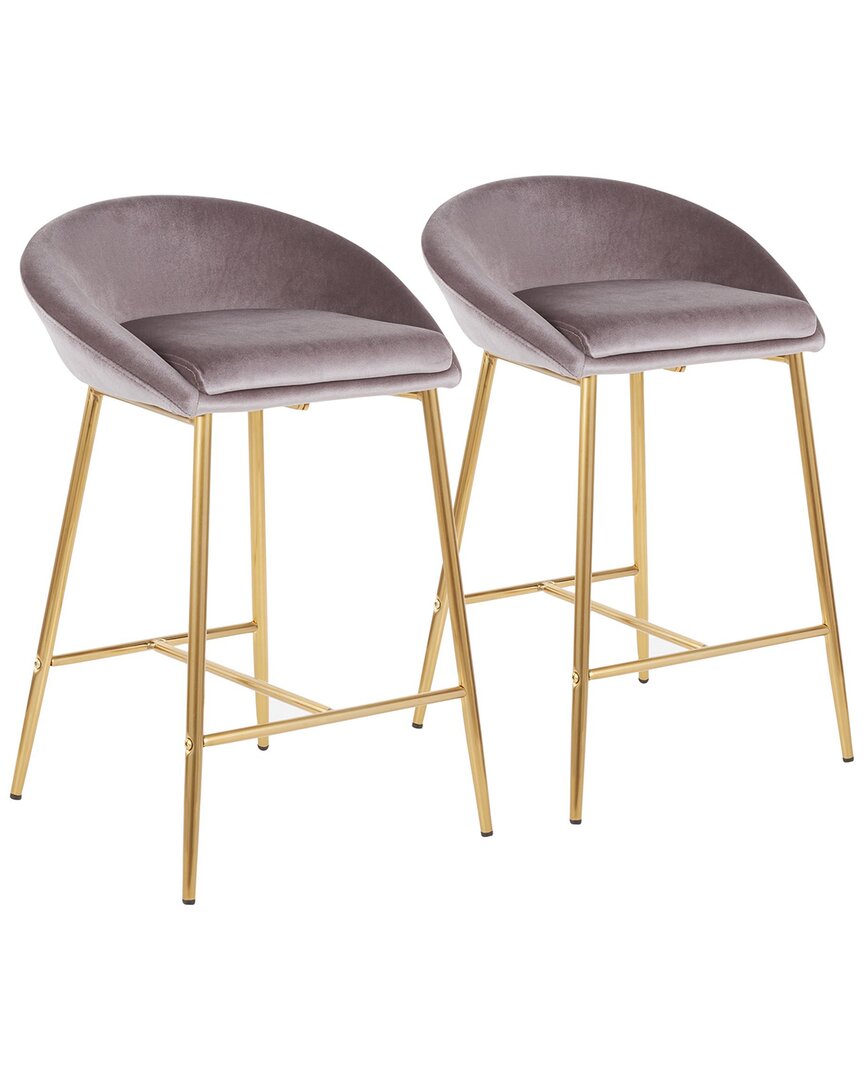 Lumisource Set Of 2 Matise Counter Stools In Gold